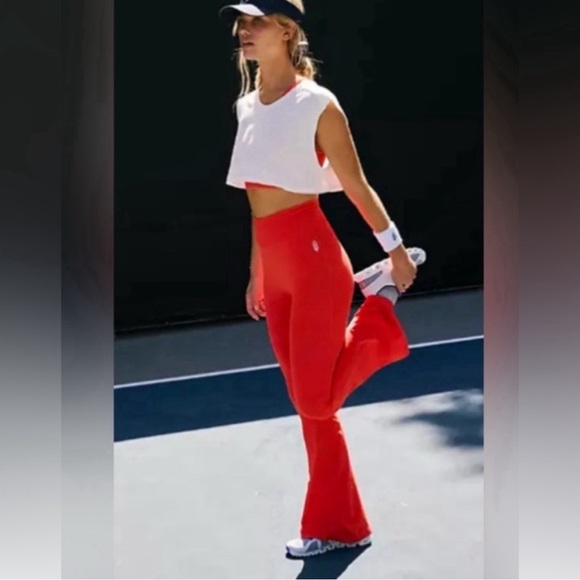 FP Movement by Free People Pants - Free People Movement good Karma redish orange flare leggings